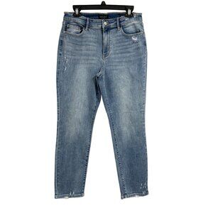 Judy Blue‎ High Rise Slim Fit Distressed Blue Jeans Women's Size 11 / 30
